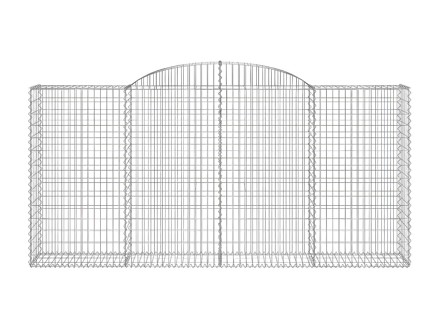 Cestos gabião arqueados 25 peças 300x50x140/160 ferro galvanizado