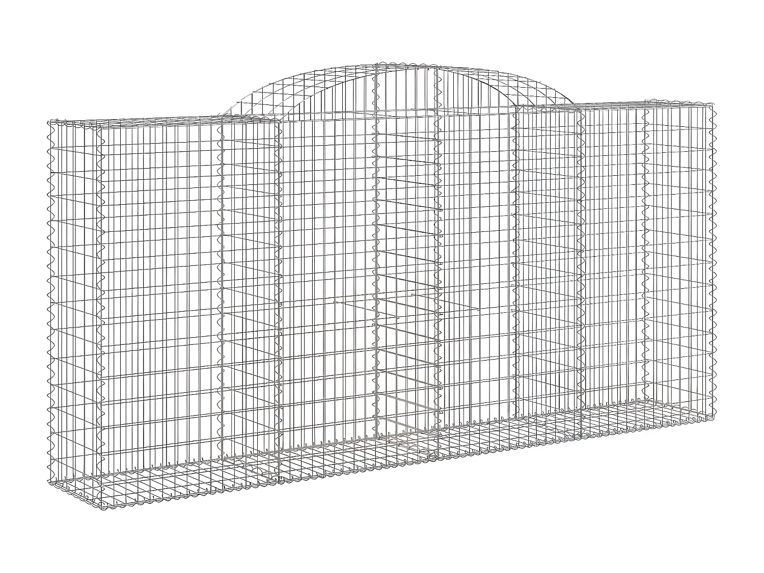 Paniers à gabions arqués 25 pièces 300x50x140/160 cm fer galvanisé