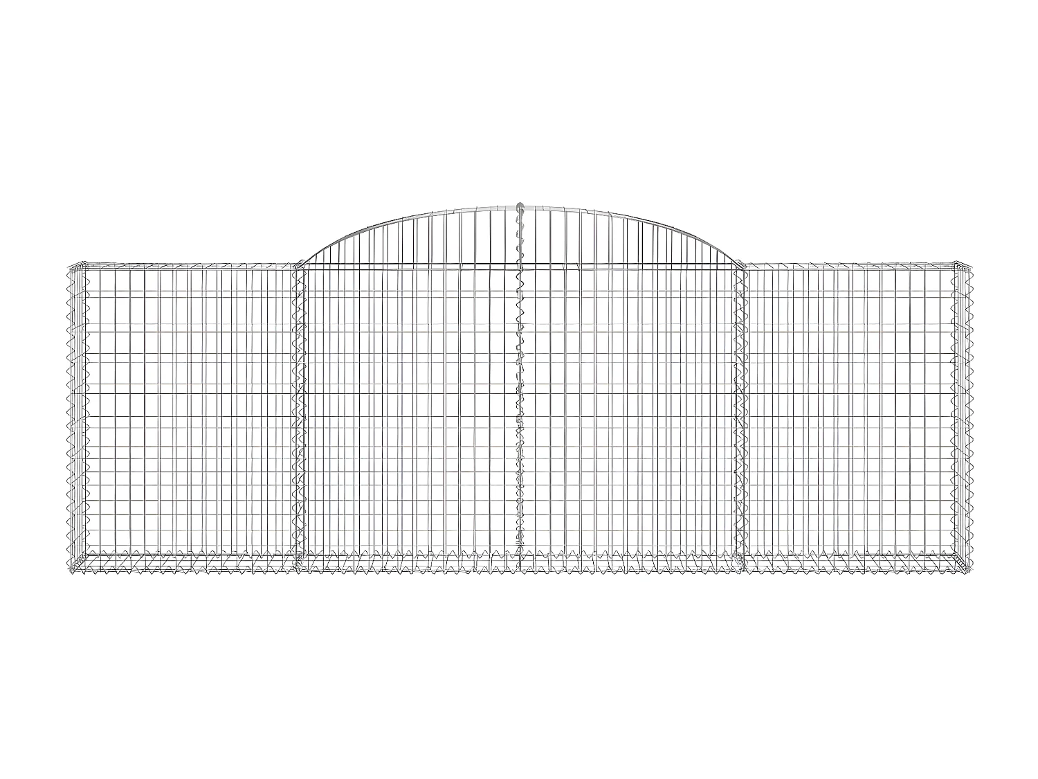 Paniers à gabions arqués 30 pièces 300x30x100/120 cm fer galvanisé