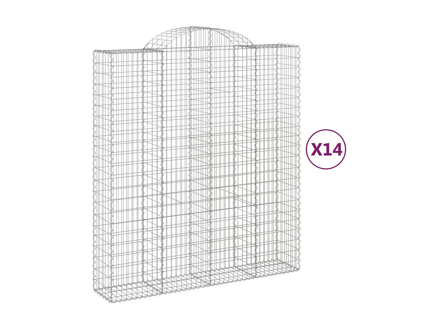 Paniers à gabions arqués 14 pièces 200x50x220/240 cm Fer galvanisé