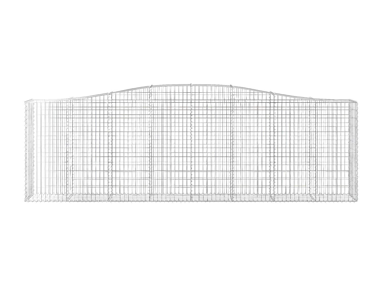 Paniers à gabions arqués 25 pièces 400x50x120/140 cm Fer galvanisé