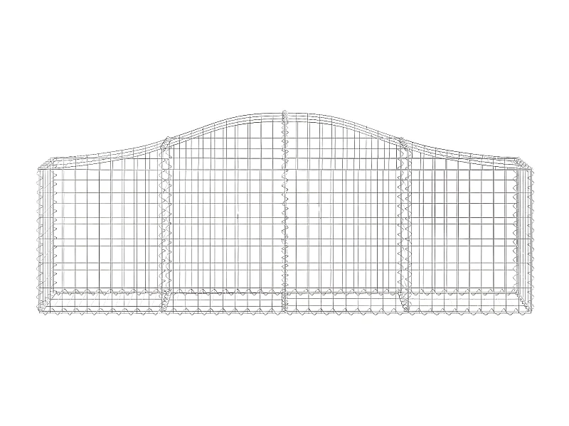Cesto gabião arqueado 200x30x60/80 cm ferro galvanizado
