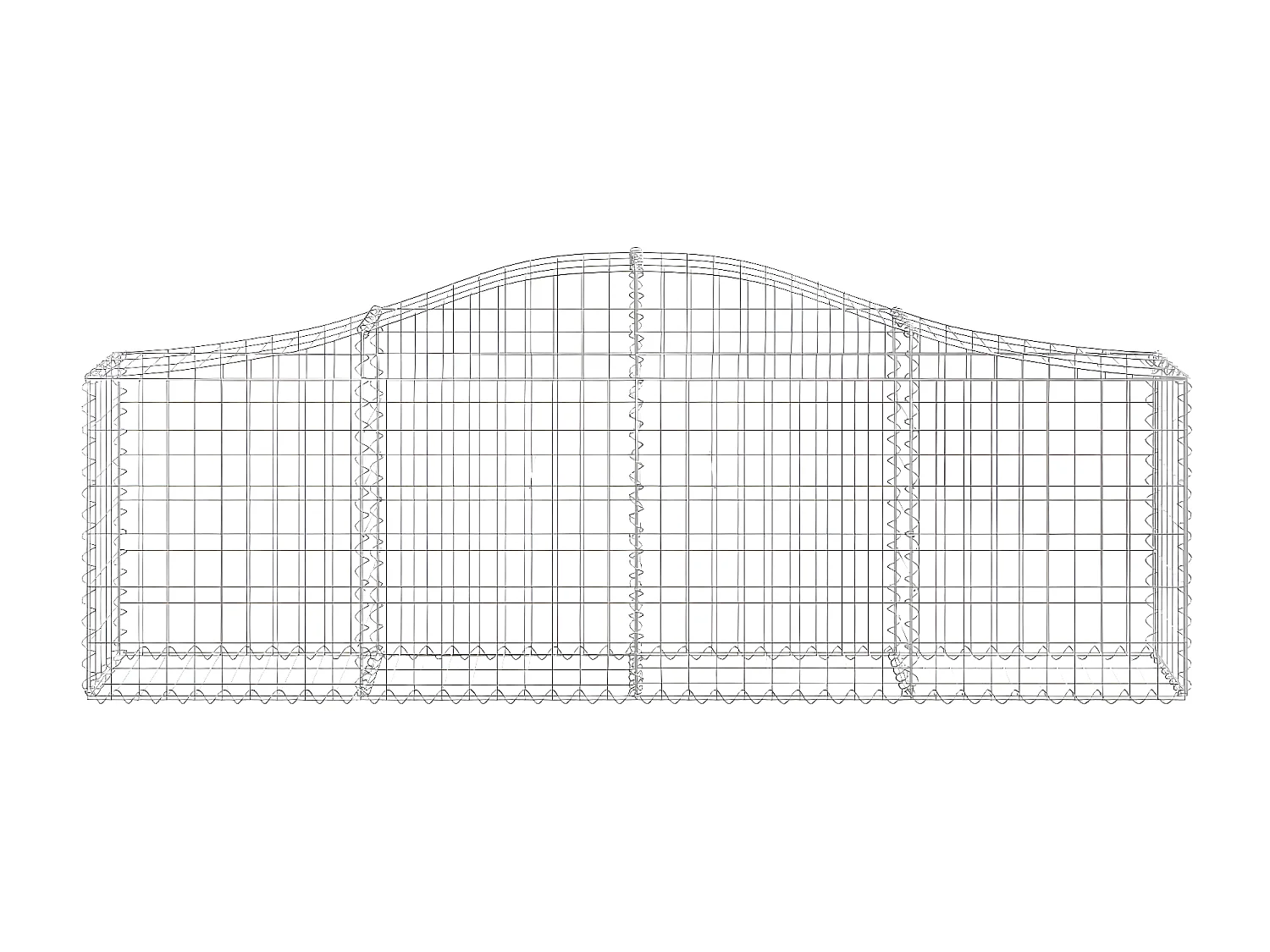 Cesto gabião arqueado 200x30x60/80 cm ferro galvanizado