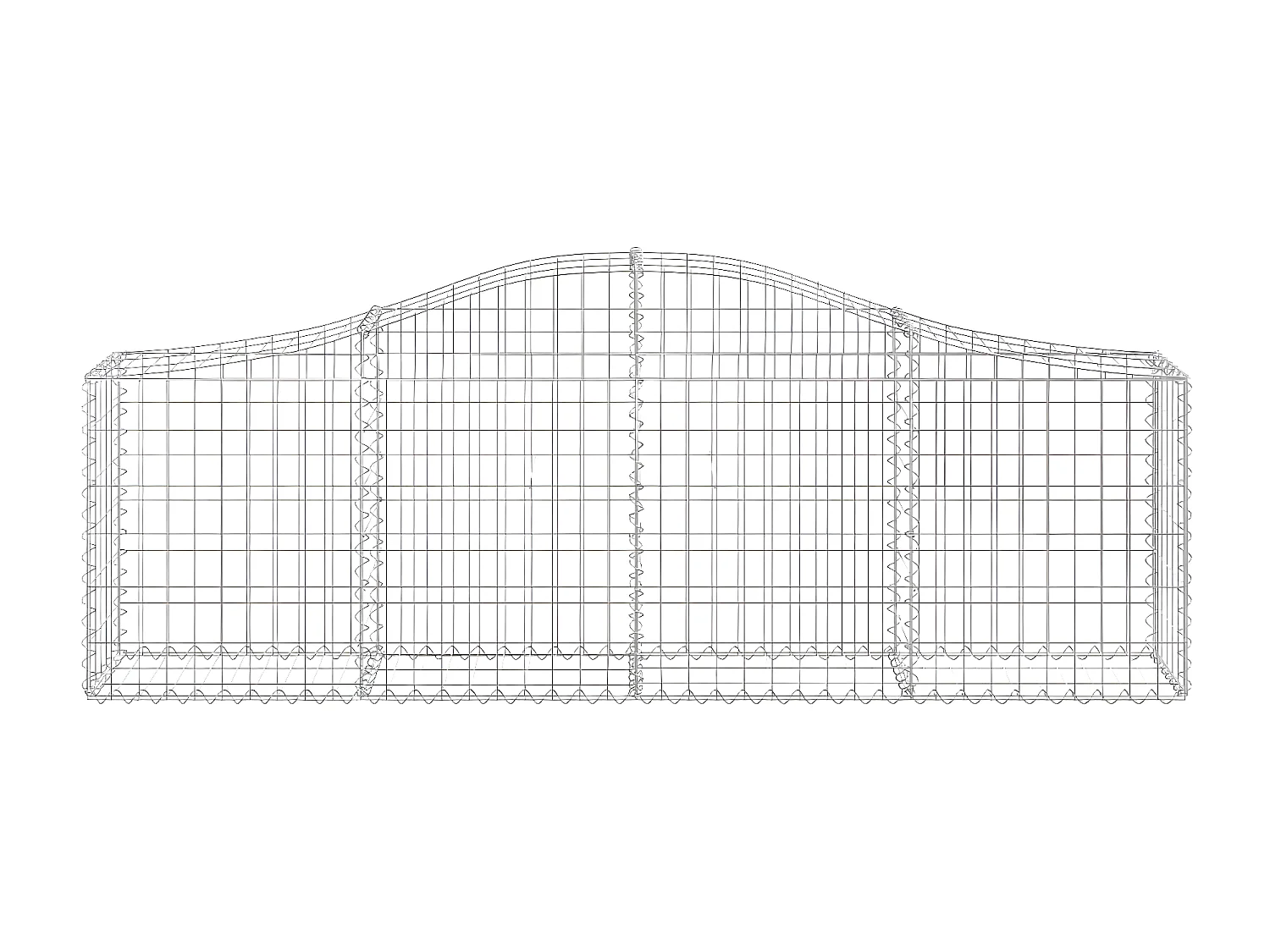 Cesto gabião arqueado 200x30x60/80 cm ferro galvanizado