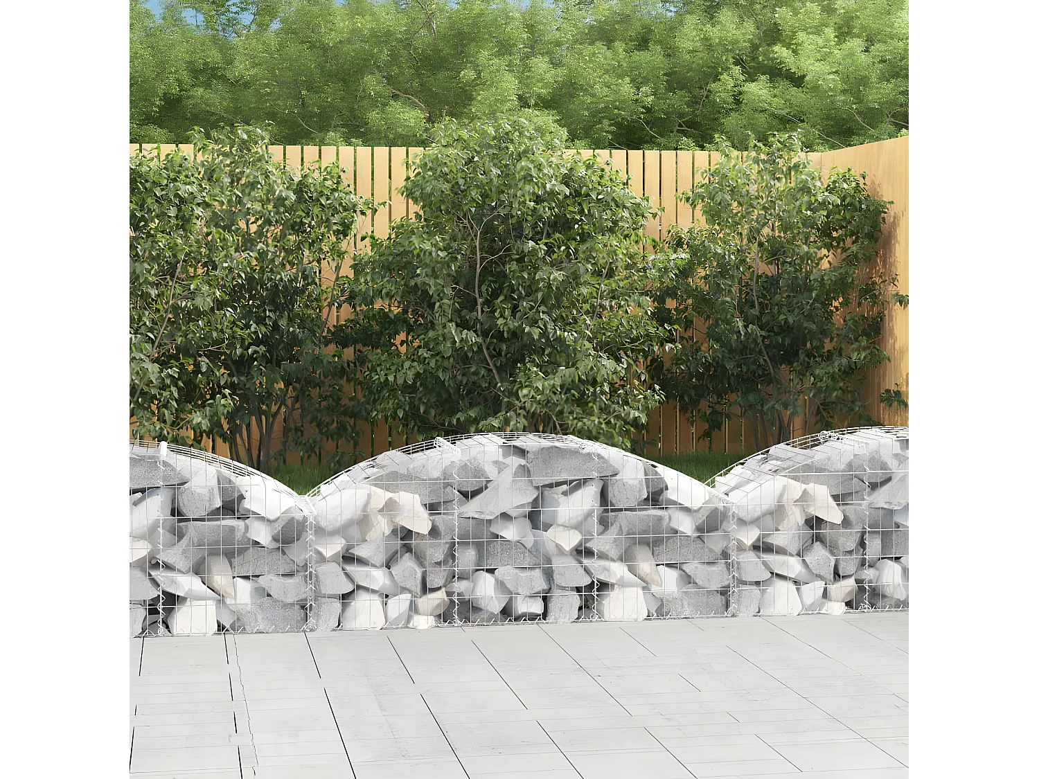 Panier de gabions arqué 150x50x40/60 cm Fer galvanisé