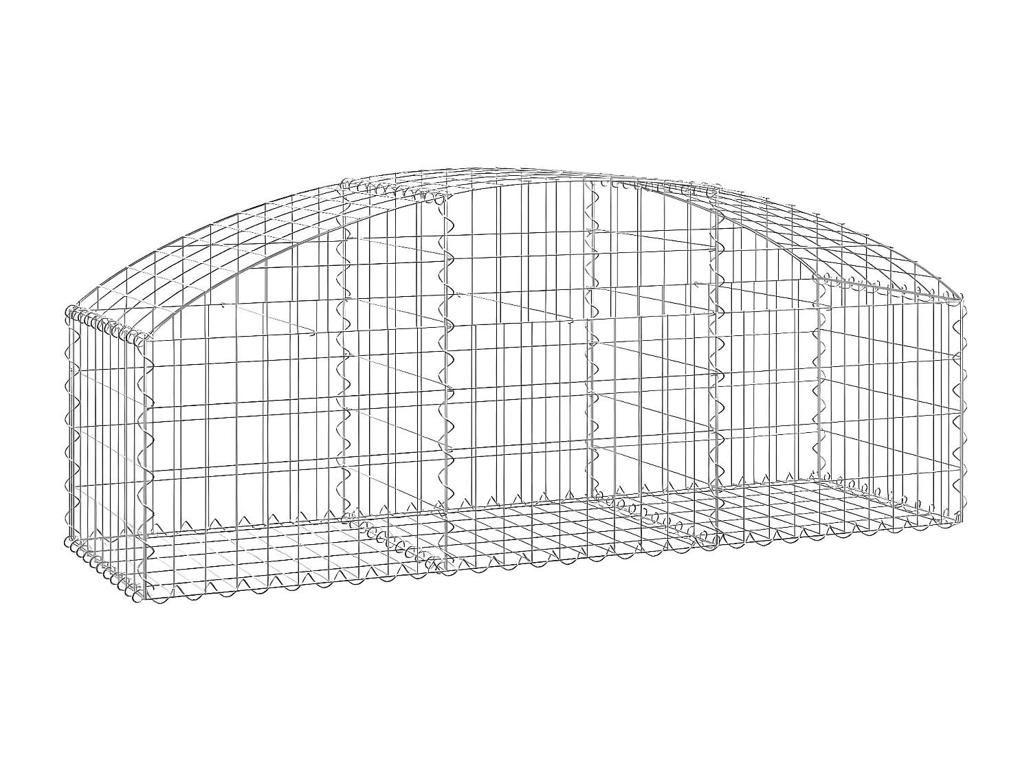 Panier de gabions arqué 150x50x40/60 cm Fer galvanisé