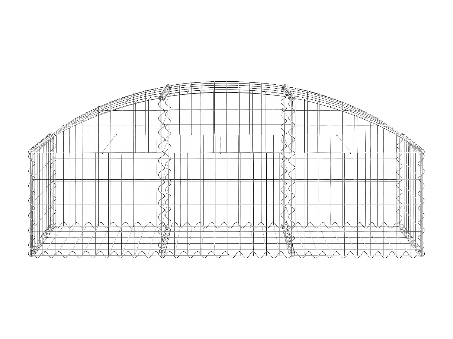 Panier de gabions arqué 150x50x40/60 cm Fer galvanisé