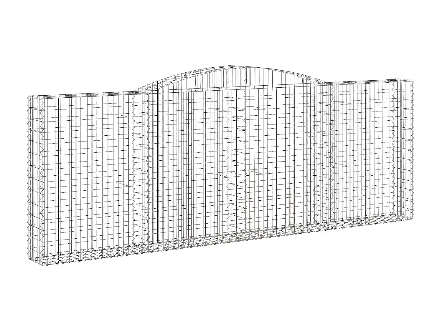 Cestas gaviones 8 unidades forma de arco hierro 400x30x140/160 cm