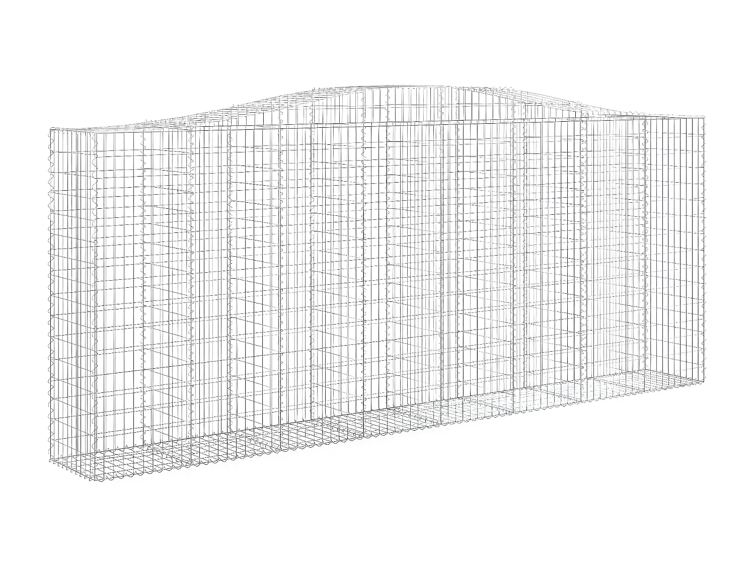 Panier de gabions arqué 400x50x160/180 cm Fer galvanisé