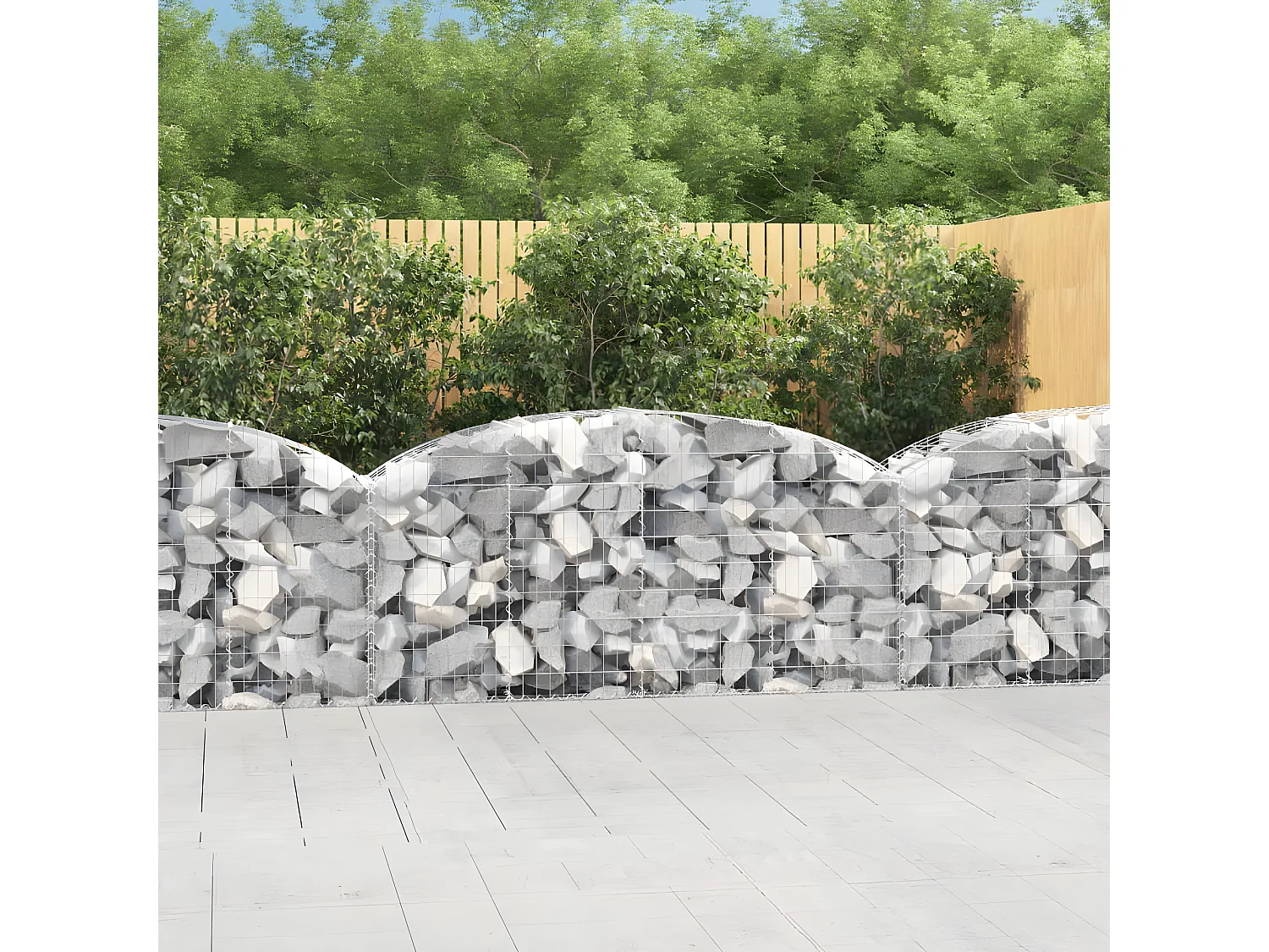 Panier de gabions arqué 200x50x80/100 cm Fer galvanisé