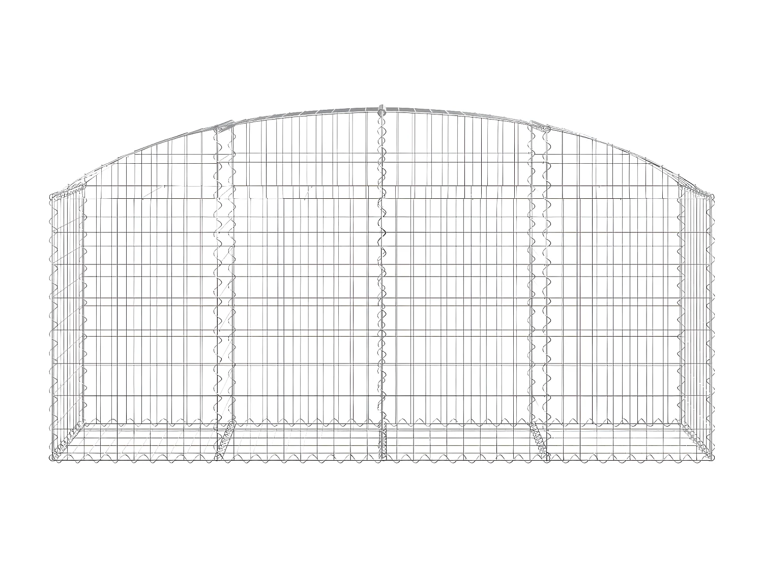 Panier de gabions arqué 200x50x80/100 cm Fer galvanisé