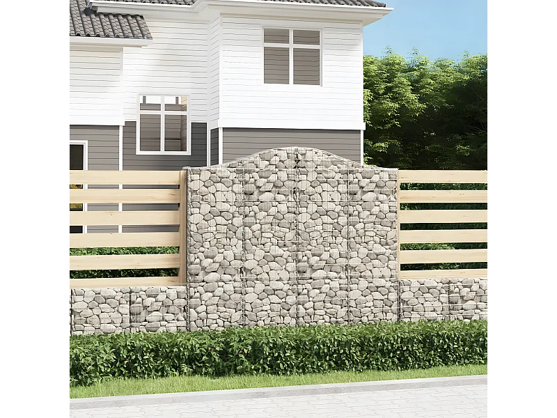 Cesta gaviones forma arco hierro galvanizado 200x30x180/200 cm