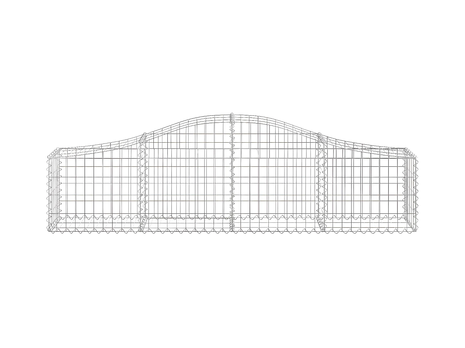 Schanskorven 12 st gewelfd 200x30x40/60 cm gegalvaniseerd ijzer