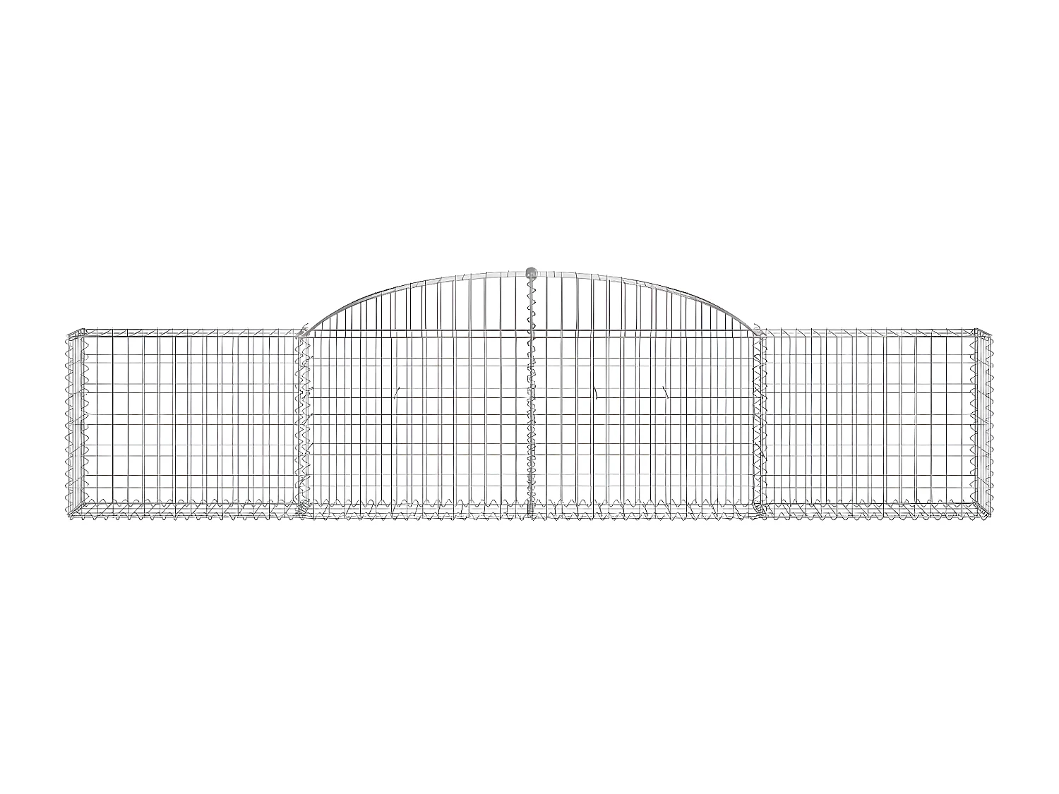 Paniers à gabions arqués 25 pièces 300x30x60/80 cm fer galvanisé