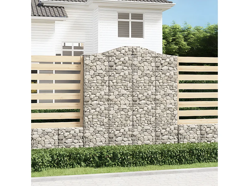 Paniers à gabions arqués 12 pièces 200x50x220/240 cm Fer galvanisé