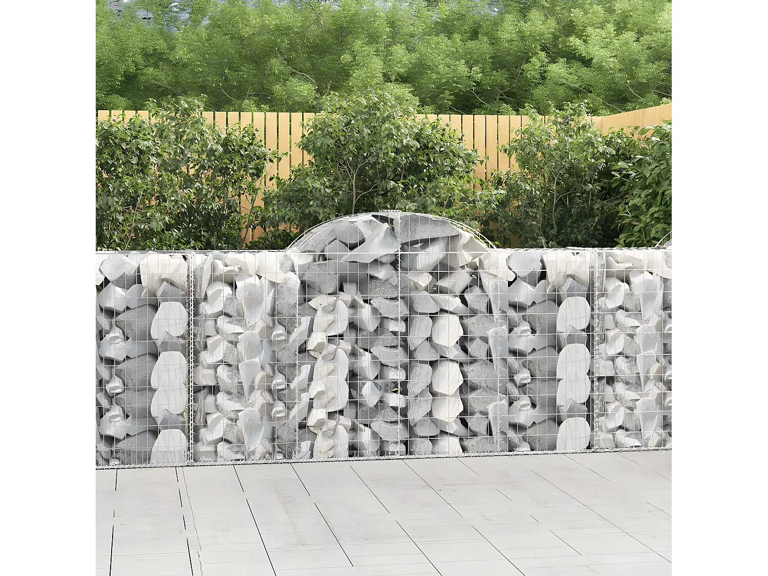 Paniers à gabions arqués 50 pièces 200x50x100/120 cm fer galvanisé