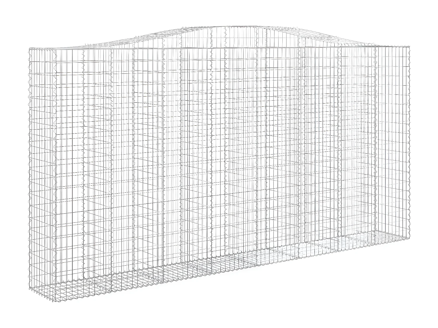 Paniers à gabions arqués 7 pièces 400x50x200/220 cm Fer galvanisé