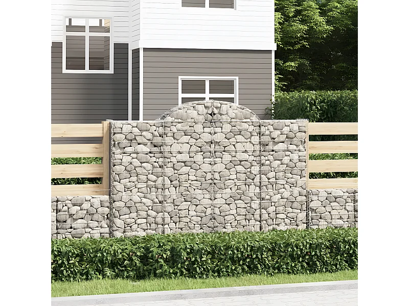 Paniers à gabions arqués 18 pièces 200x30x140/160 cm Fer galvanisé
