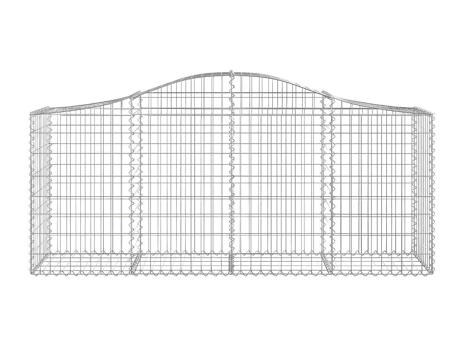 Paniers à gabions arqués 50 pièces 200x50x80/100 cm Fer galvanisé