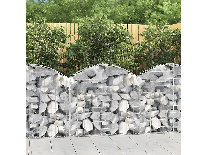 Cesta de gaviones forma arco hierro galvanizado 100x30x80/100cm