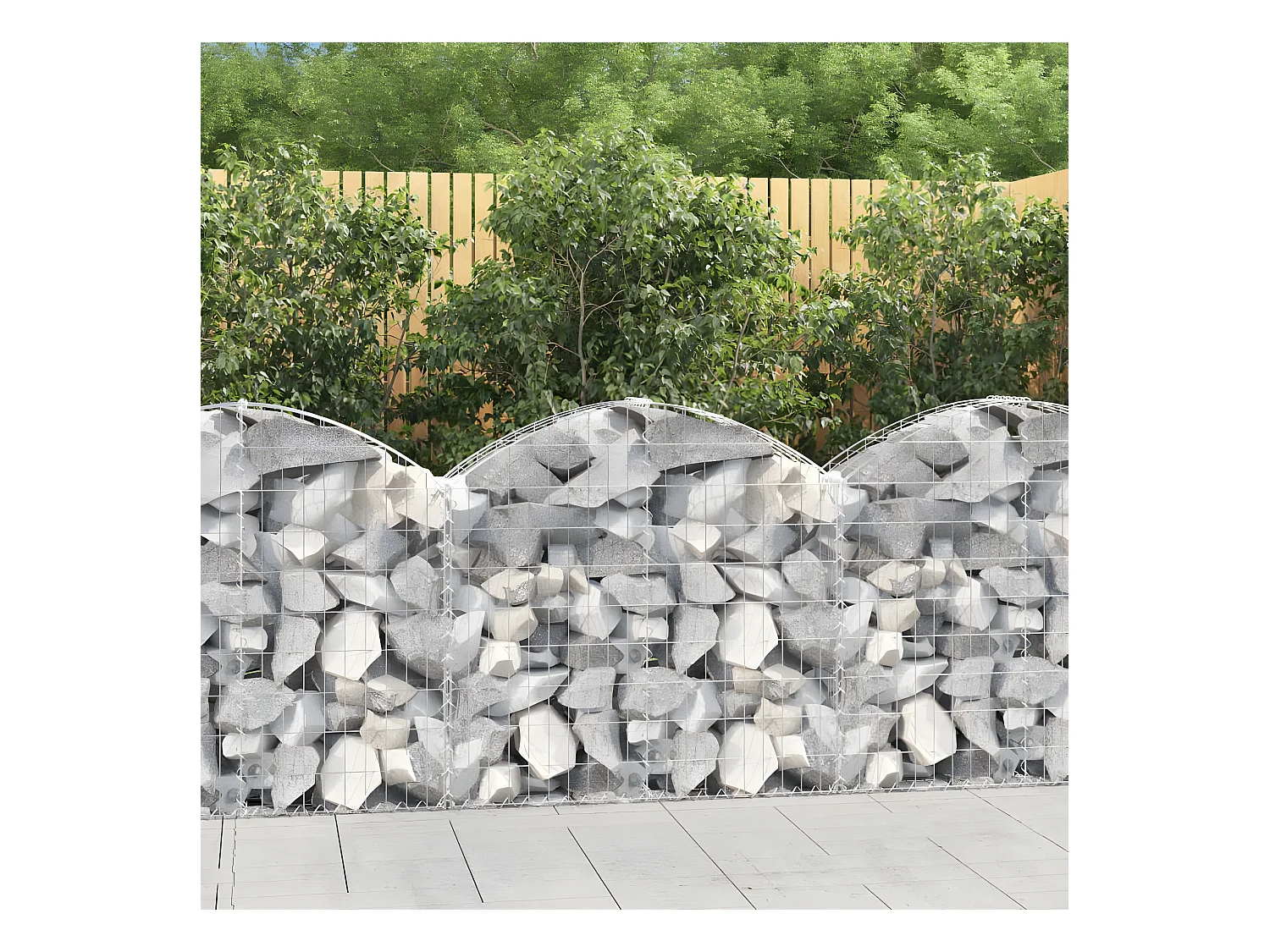 Panier de gabions arqué 100x30x80/100 cm Fer galvanisé