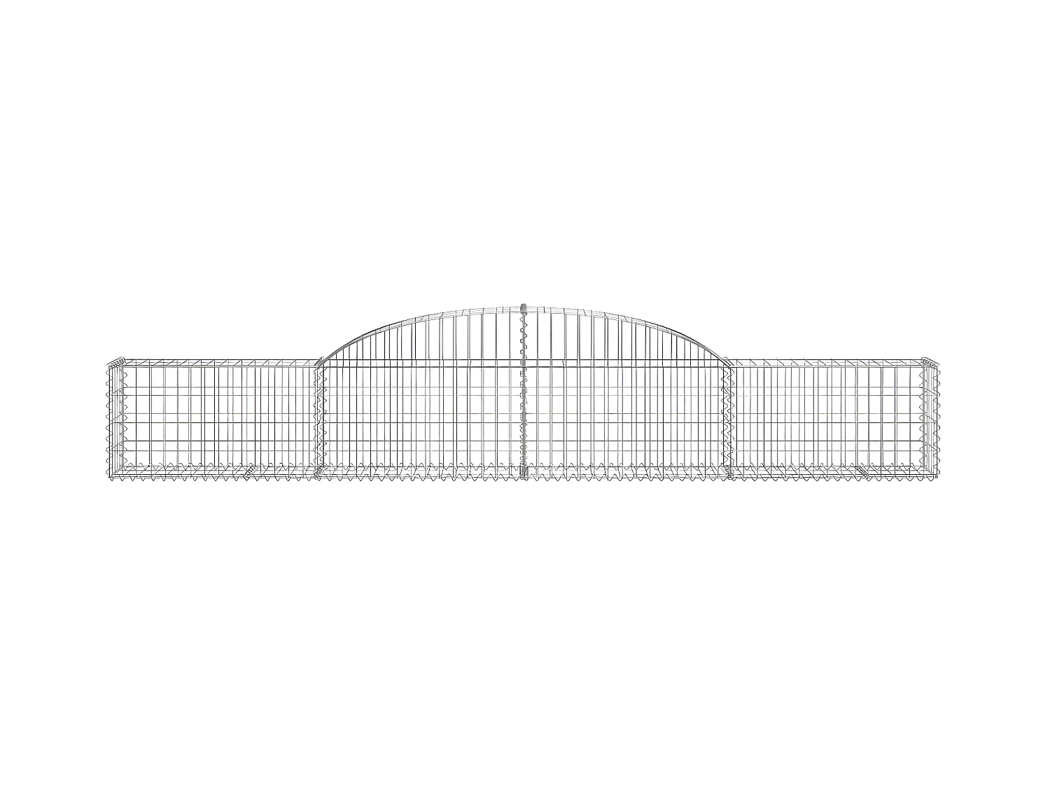Schanskorven 12 st gewelfd 300x30x40/60 cm gegalvaniseerd ijzer