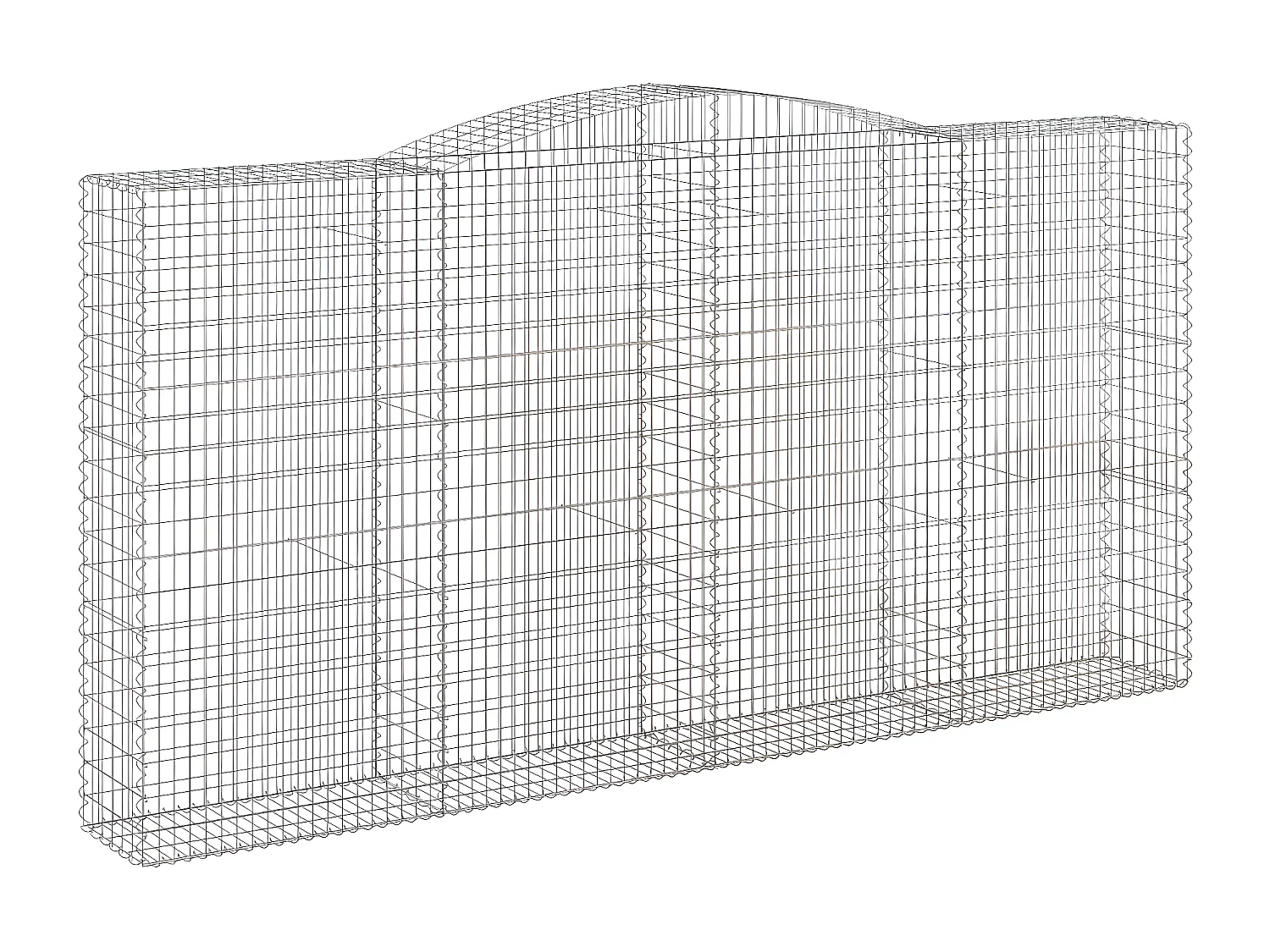 Panier de gabions arqué 400x50x200/220 cm Fer galvanisé