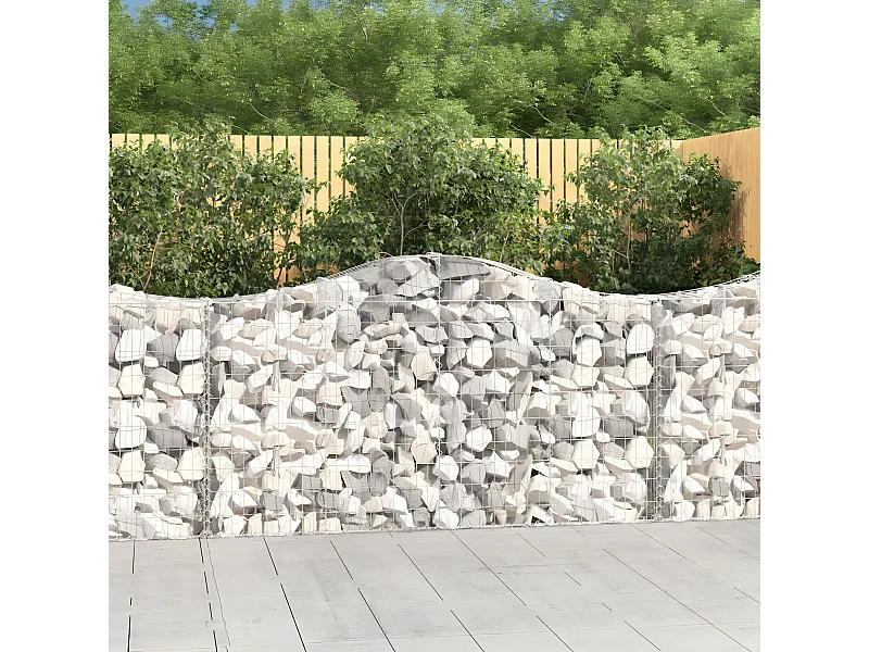 Cesto gabião arqueado 200x30x100/120 cm ferro galvanizado