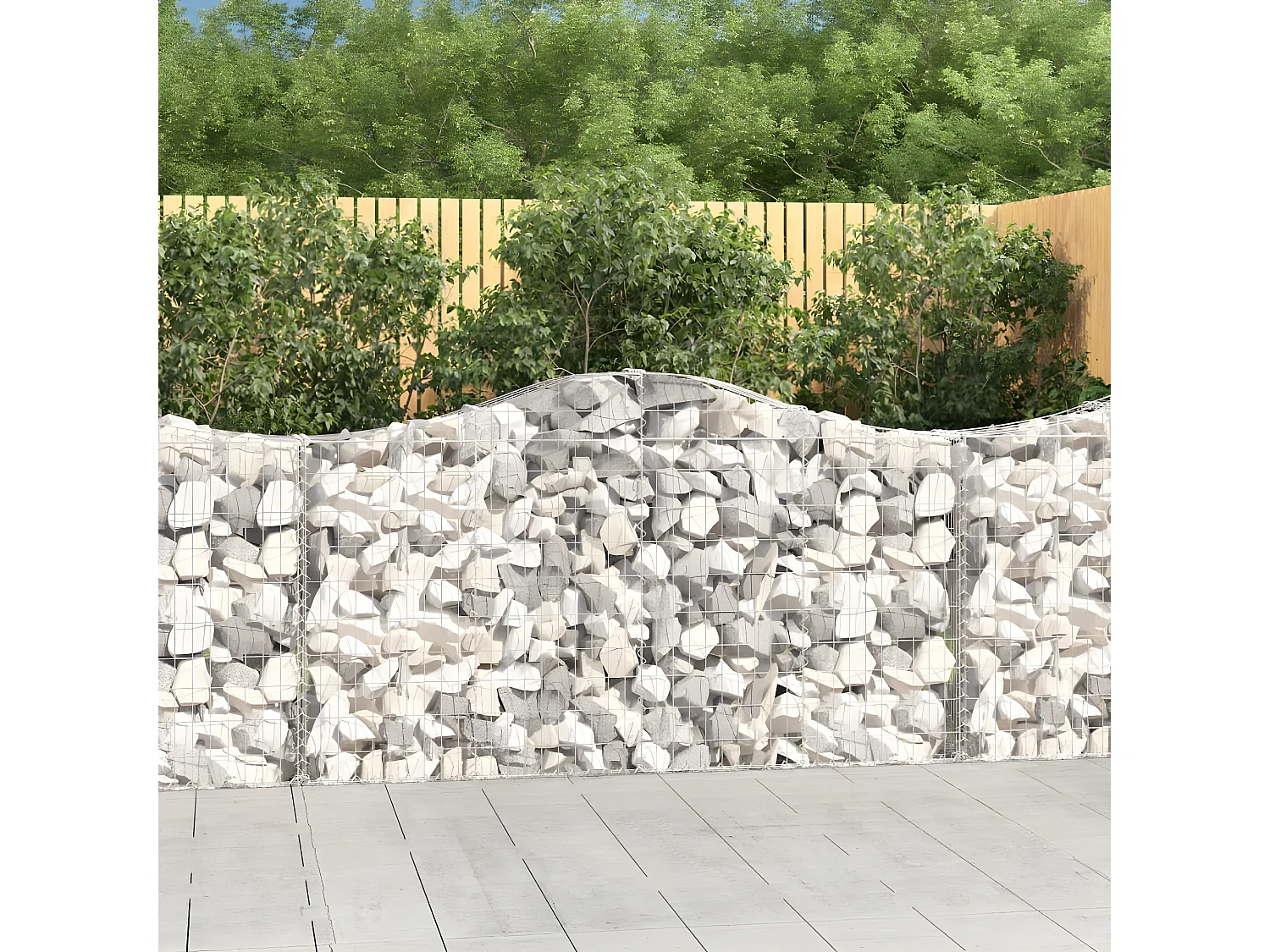 Cesto gabião arqueado 200x30x100/120 cm ferro galvanizado