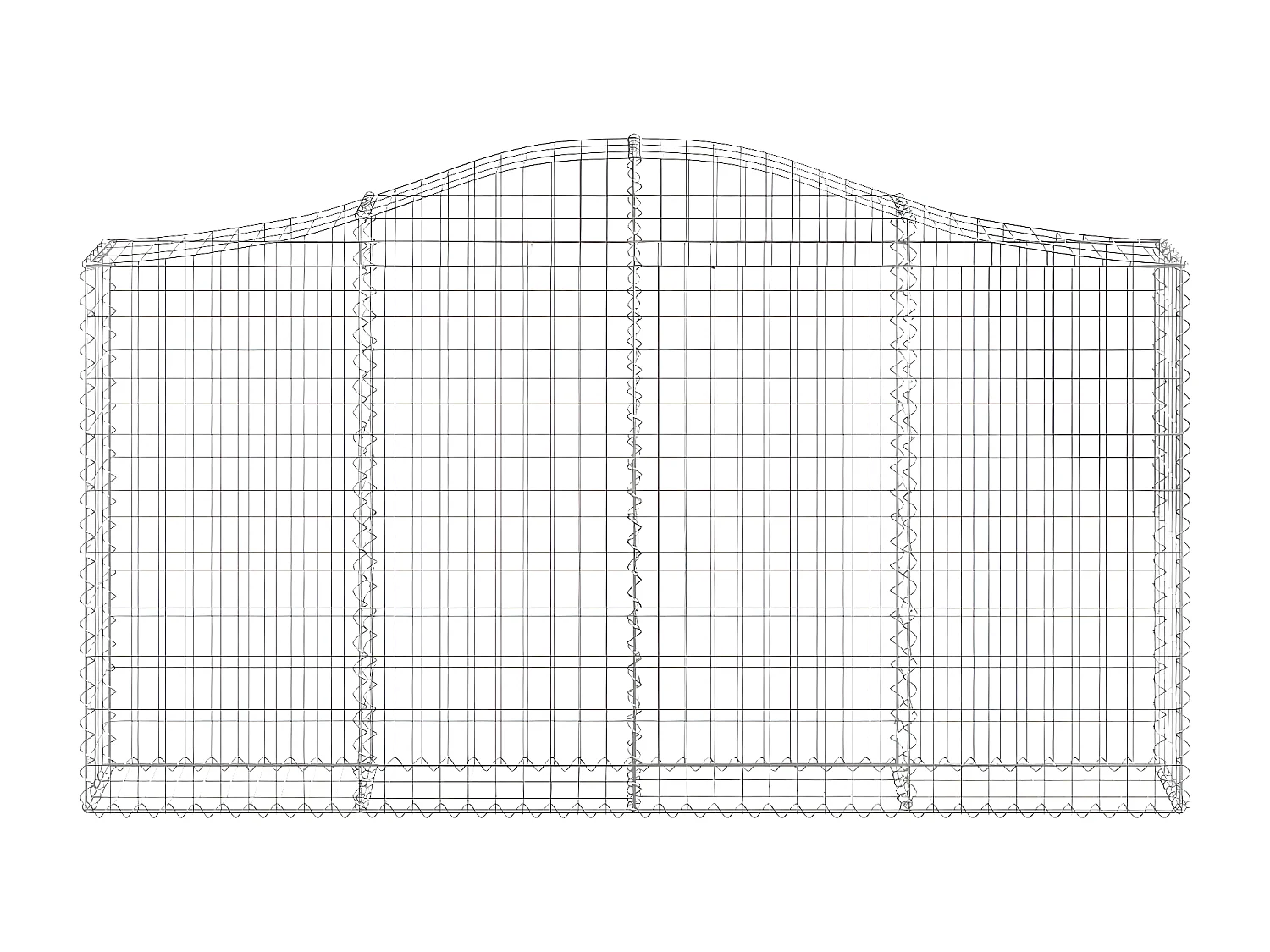 Cesto gabião arqueado 200x30x100/120 cm ferro galvanizado