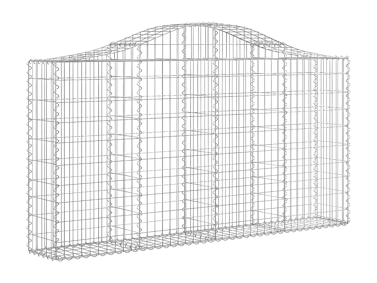 Panier de gabions arqué 200x30x100/120 cm Fer galvanisé