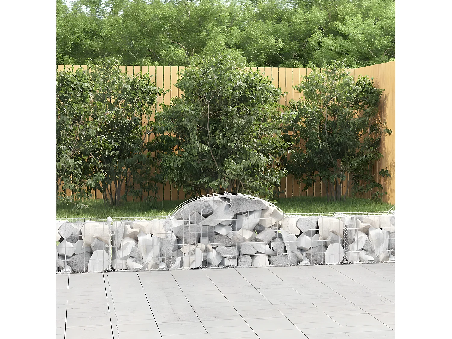 Panier de gabions arqué 200x30x40/60 cm Fer galvanisé