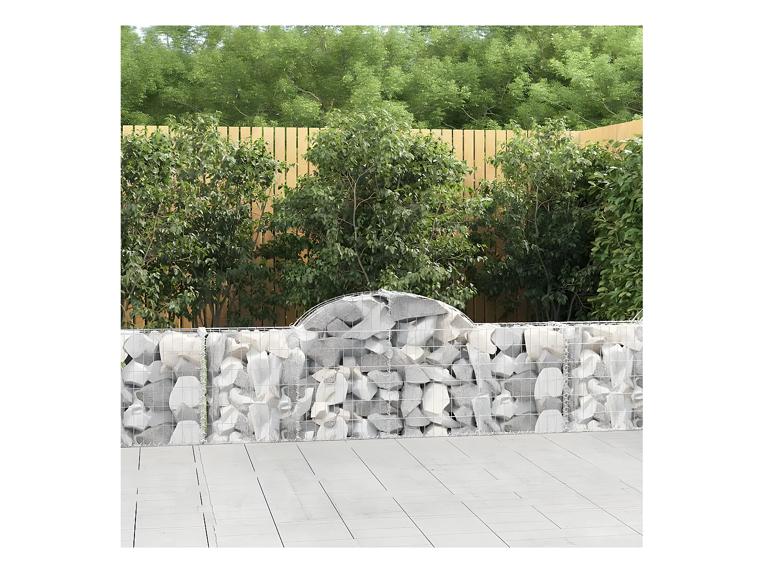 Cestas gaviones 2 unidades forma de arco hierro 200x30x60/80 cm