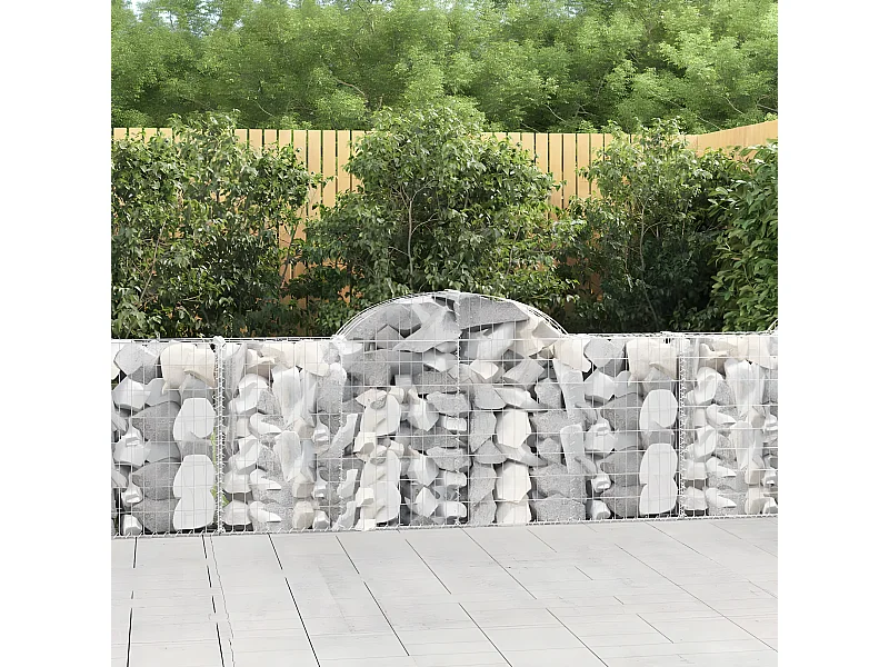 Cesto gabião arqueado 200x30x80/100 cm ferro galvanizado