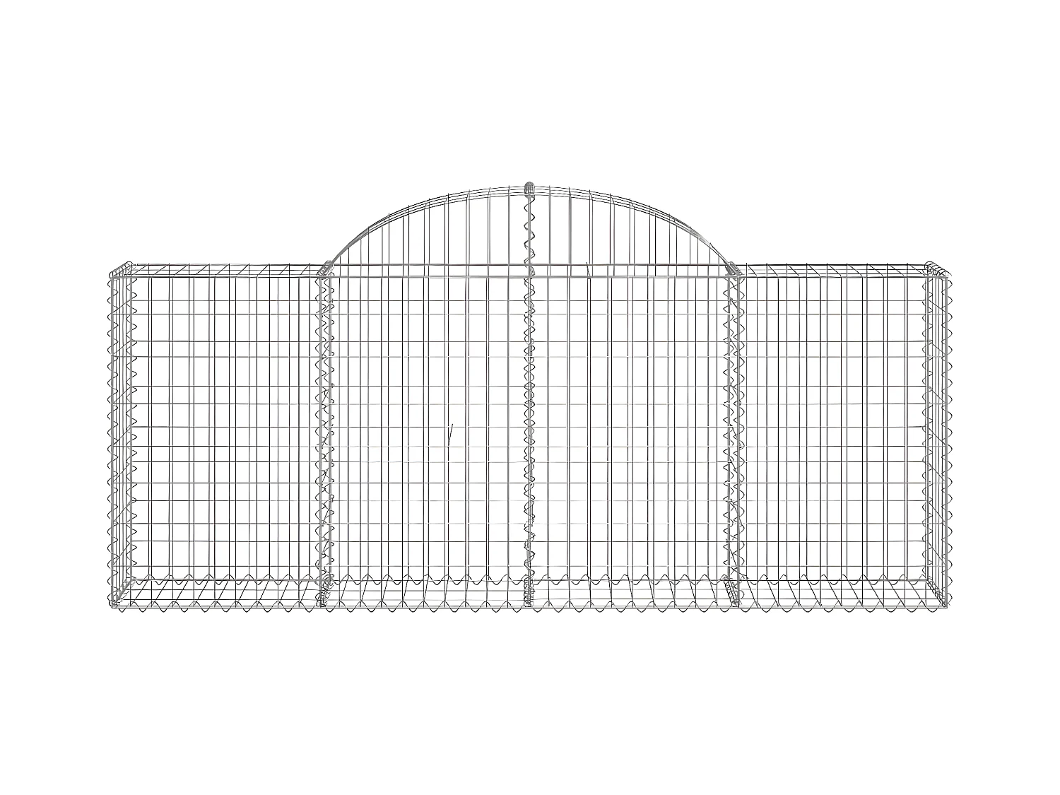 Panier de gabions arqué 200x30x80/100 cm Fer galvanisé
