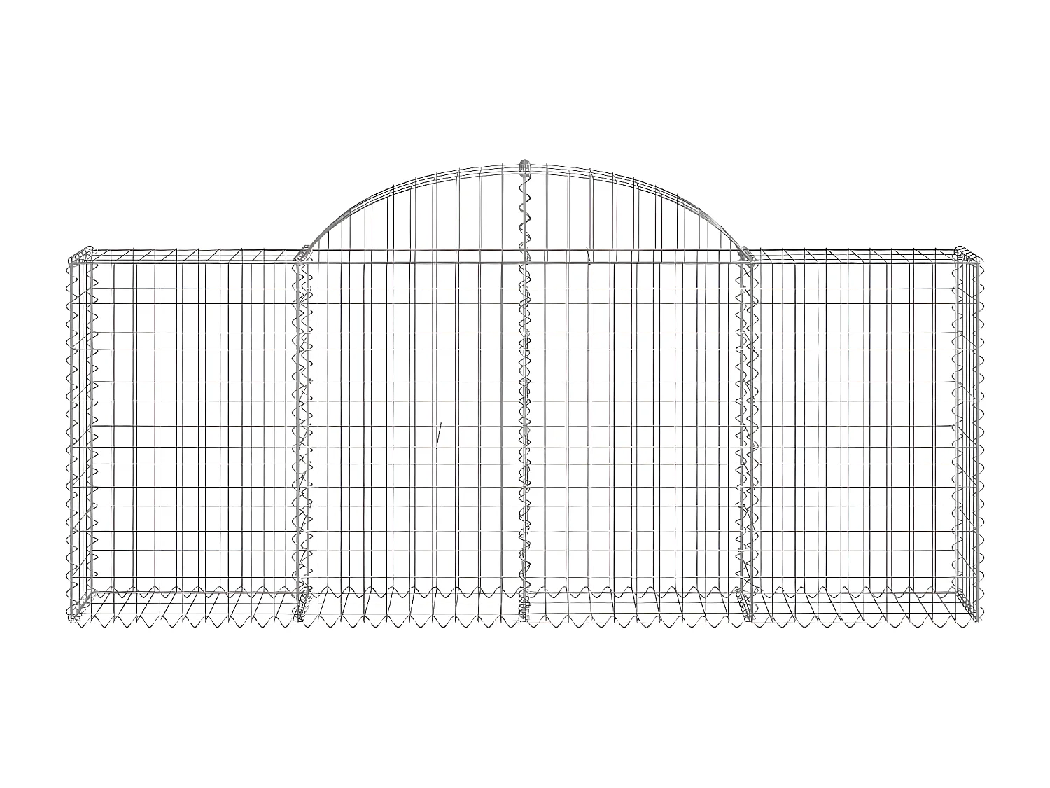 Panier de gabions arqué 200x30x80/100 cm Fer galvanisé