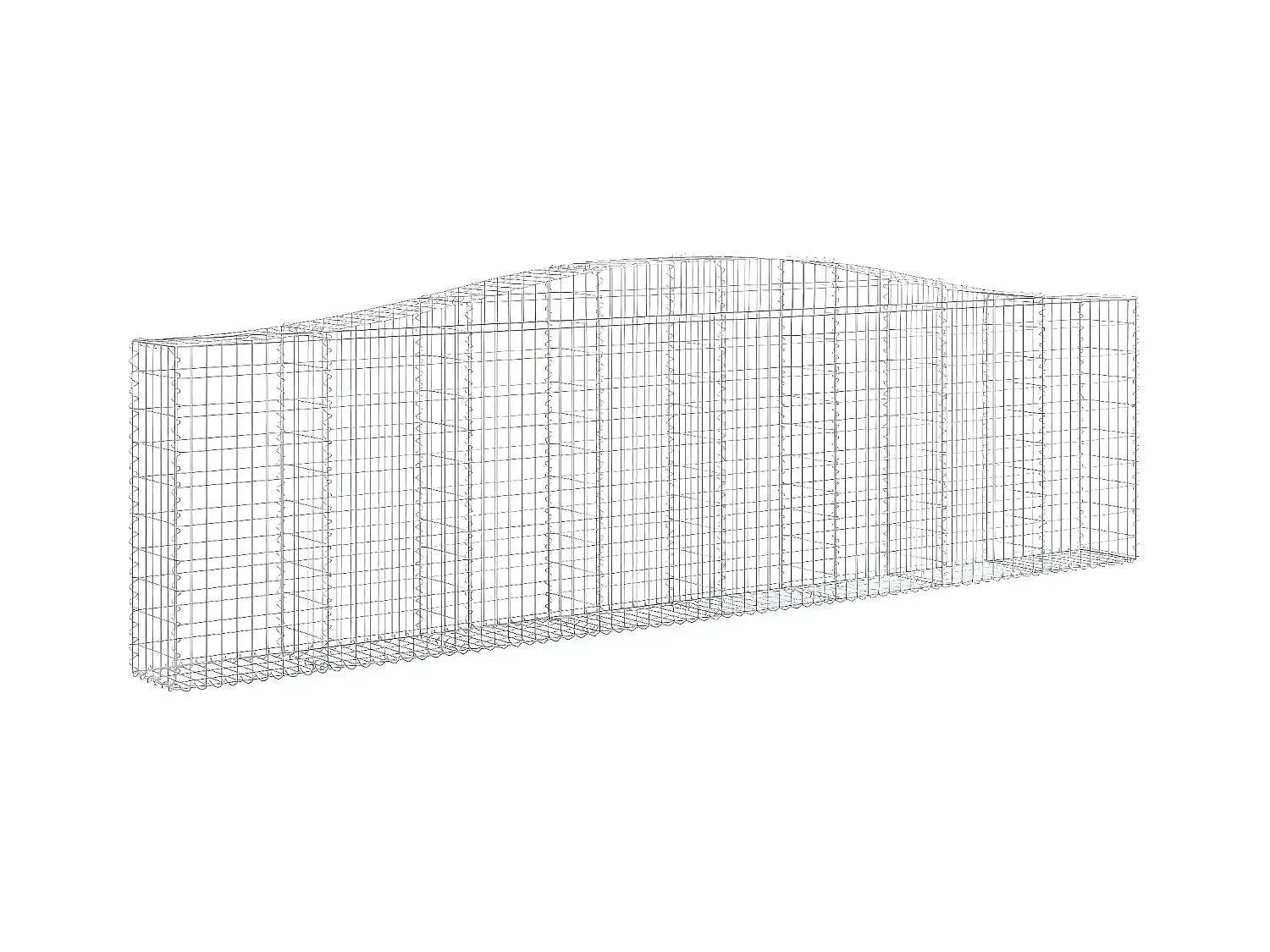 Paniers à gabions arqués 5 pièces 400x30x100/120 cm Fer galvanisé