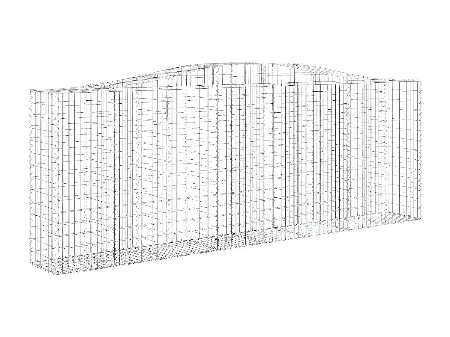 Paniers à gabions arqués 25 pièces 400x50x140/160 cm Fer galvanisé