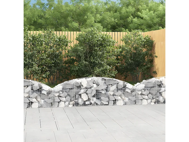 Panier de gabions arqué 200x30x40/60 cm Fer galvanisé