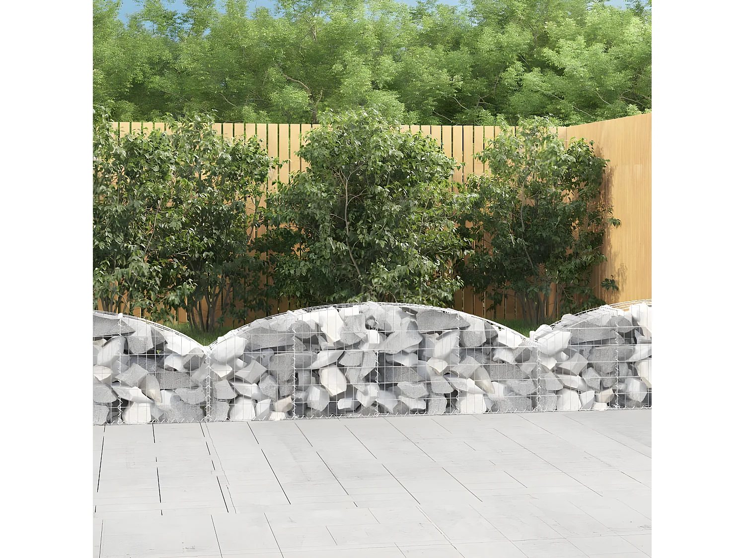 Panier de gabions arqué 200x30x40/60 cm Fer galvanisé
