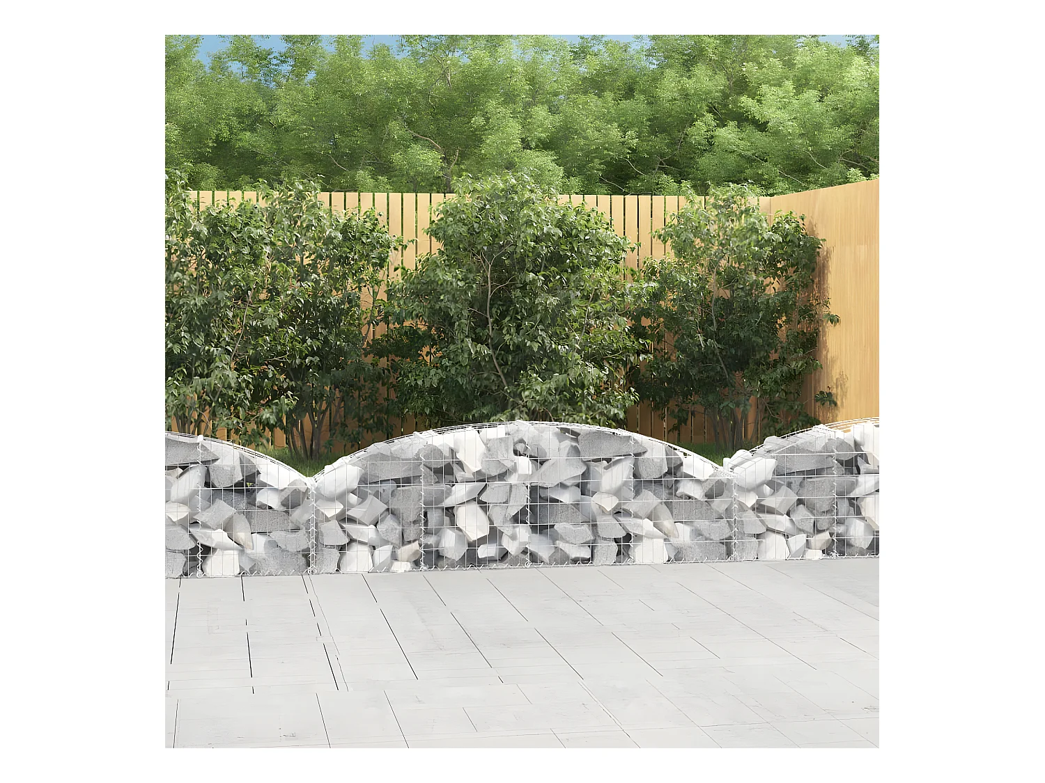 Panier de gabions arqué 200x30x40/60 cm Fer galvanisé