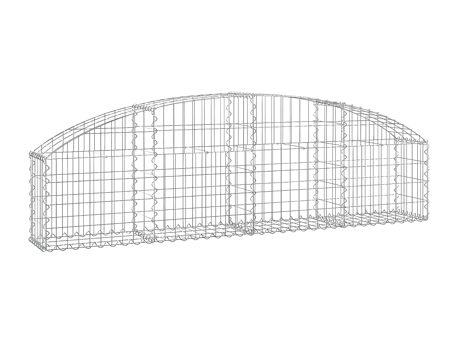 Panier de gabions arqué 200x30x40/60 cm Fer galvanisé