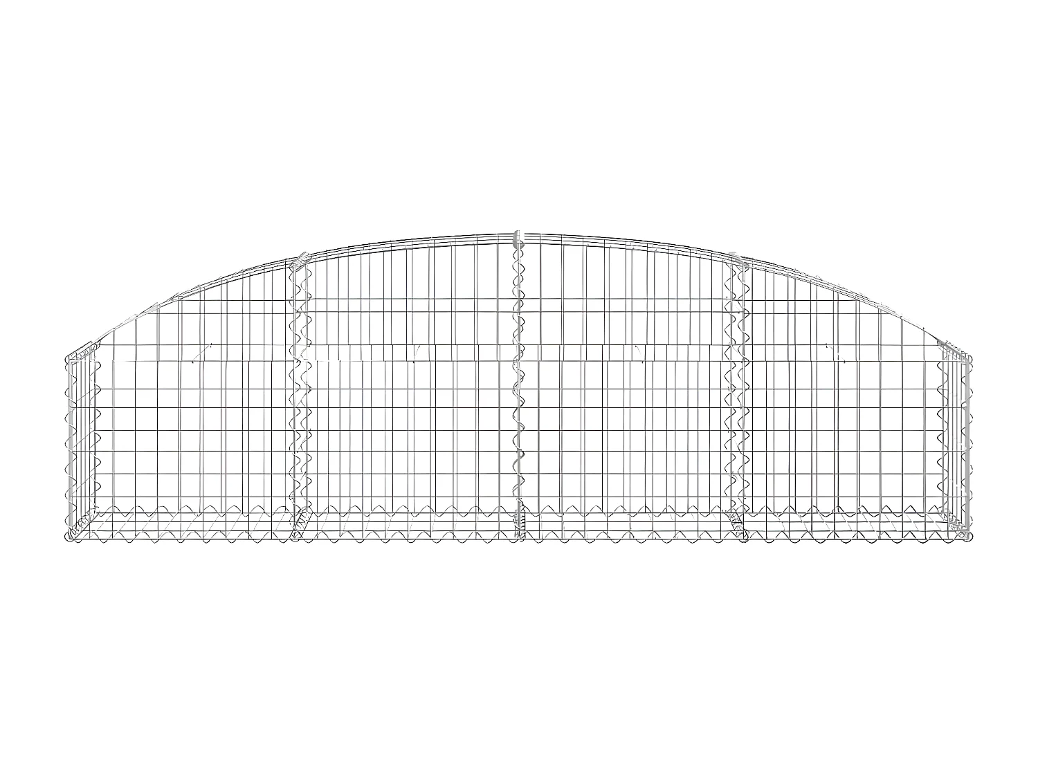 Panier de gabions arqué 200x30x40/60 cm Fer galvanisé