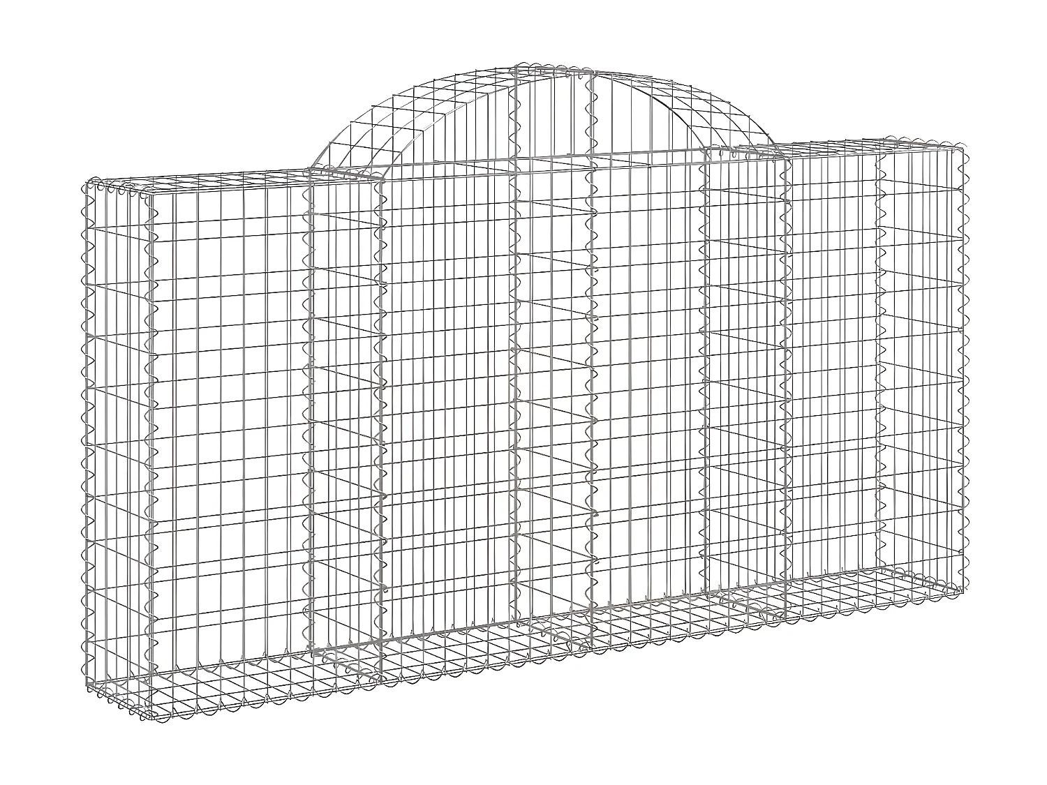 Paniers à gabions arqués 25 pièces 200x30x100/120 cm Fer galvanisé