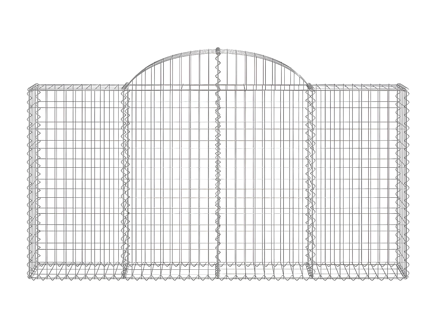 Paniers à gabions arqués 25 pièces 200x30x100/120 cm Fer galvanisé