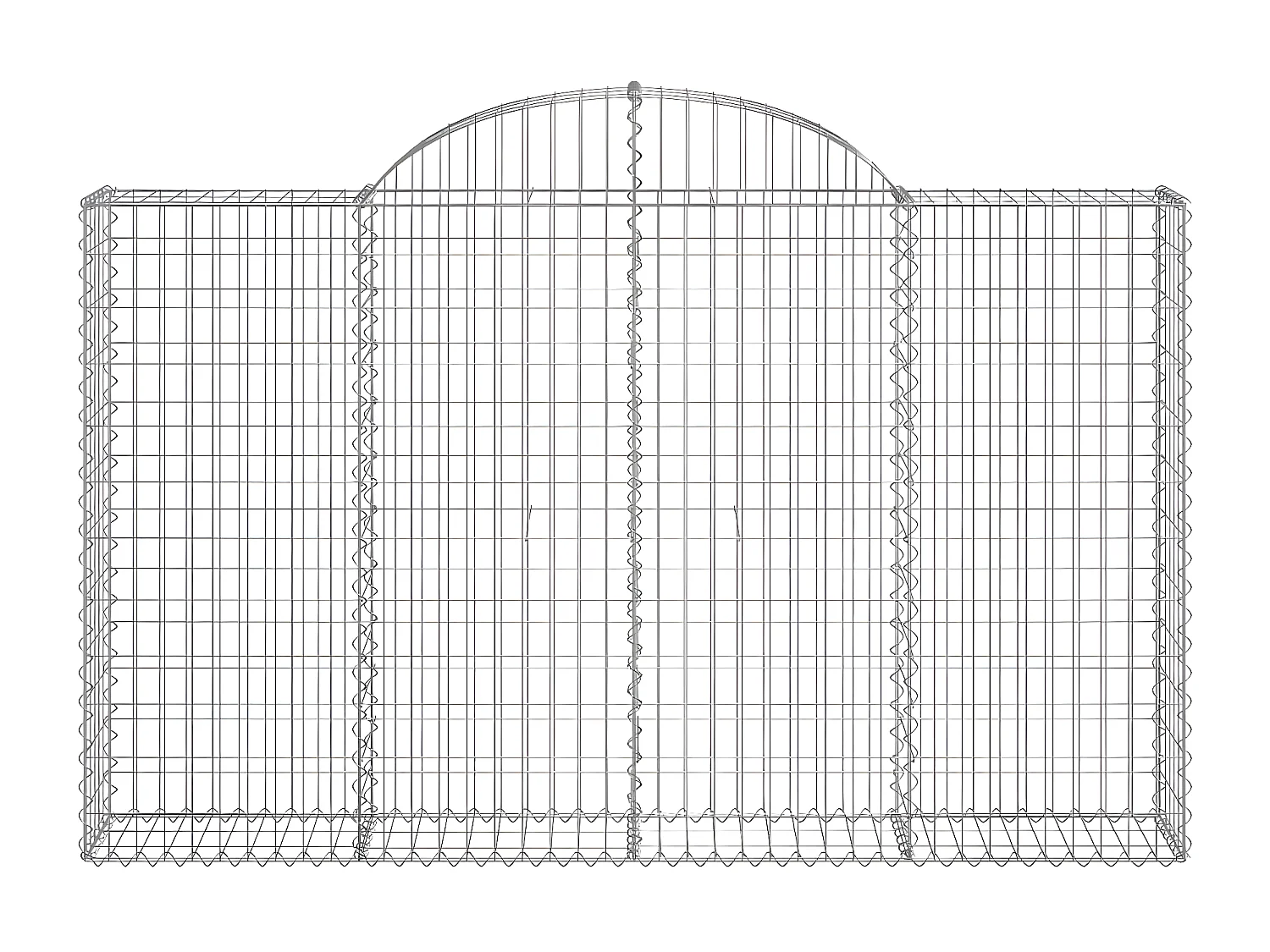 Paniers à gabions arqués 7 pièces 200x30x120/140 cm Fer galvanisé