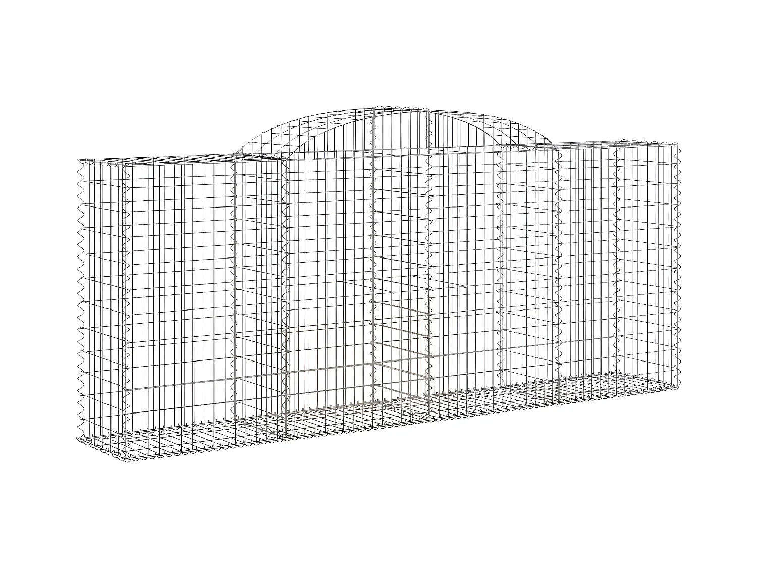 Paniers à gabions arqués 20 pièces 300x50x120/140 cm fer galvanisé