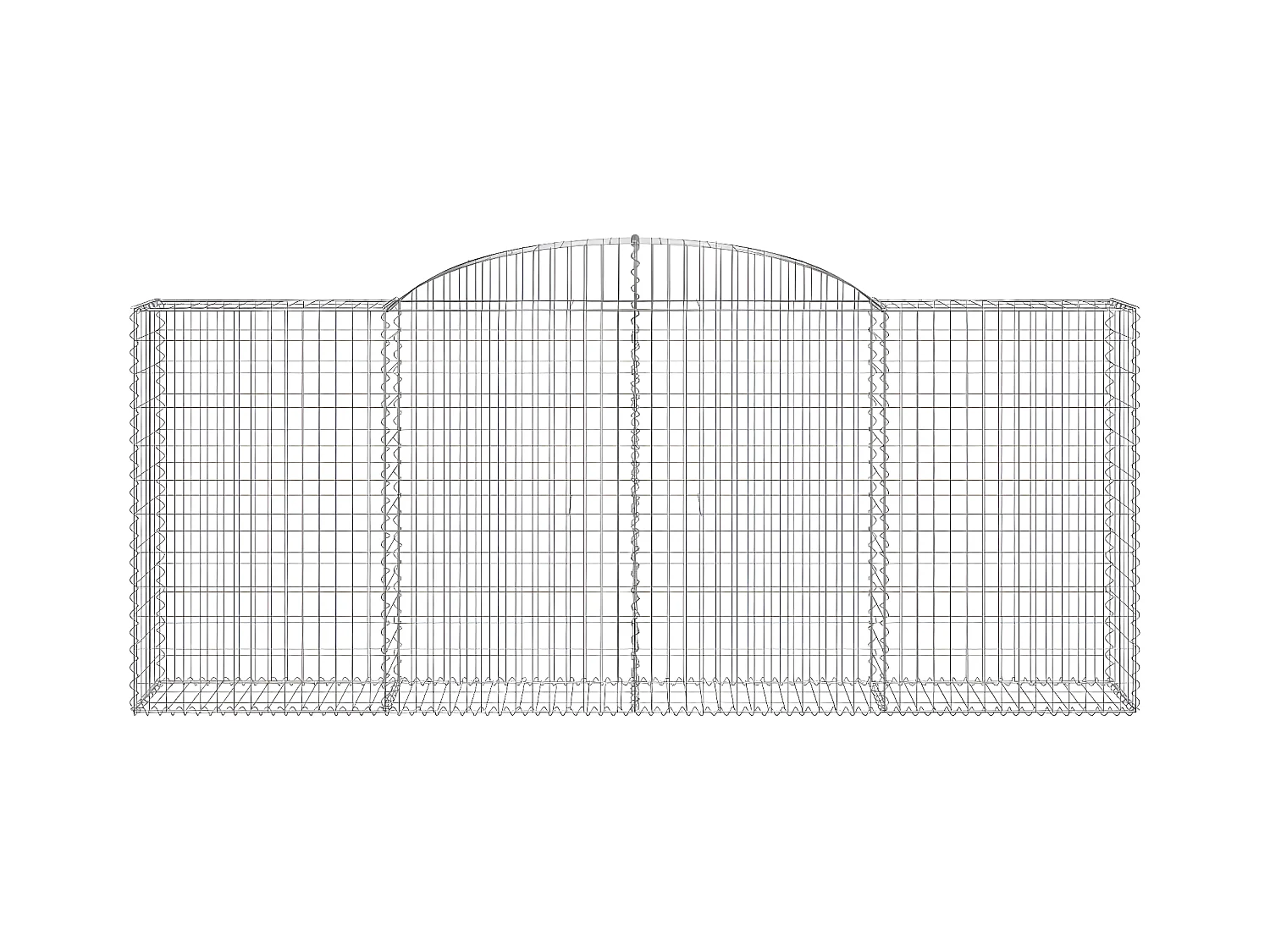Paniers à gabions arqués 20 pièces 300x50x120/140 cm fer galvanisé