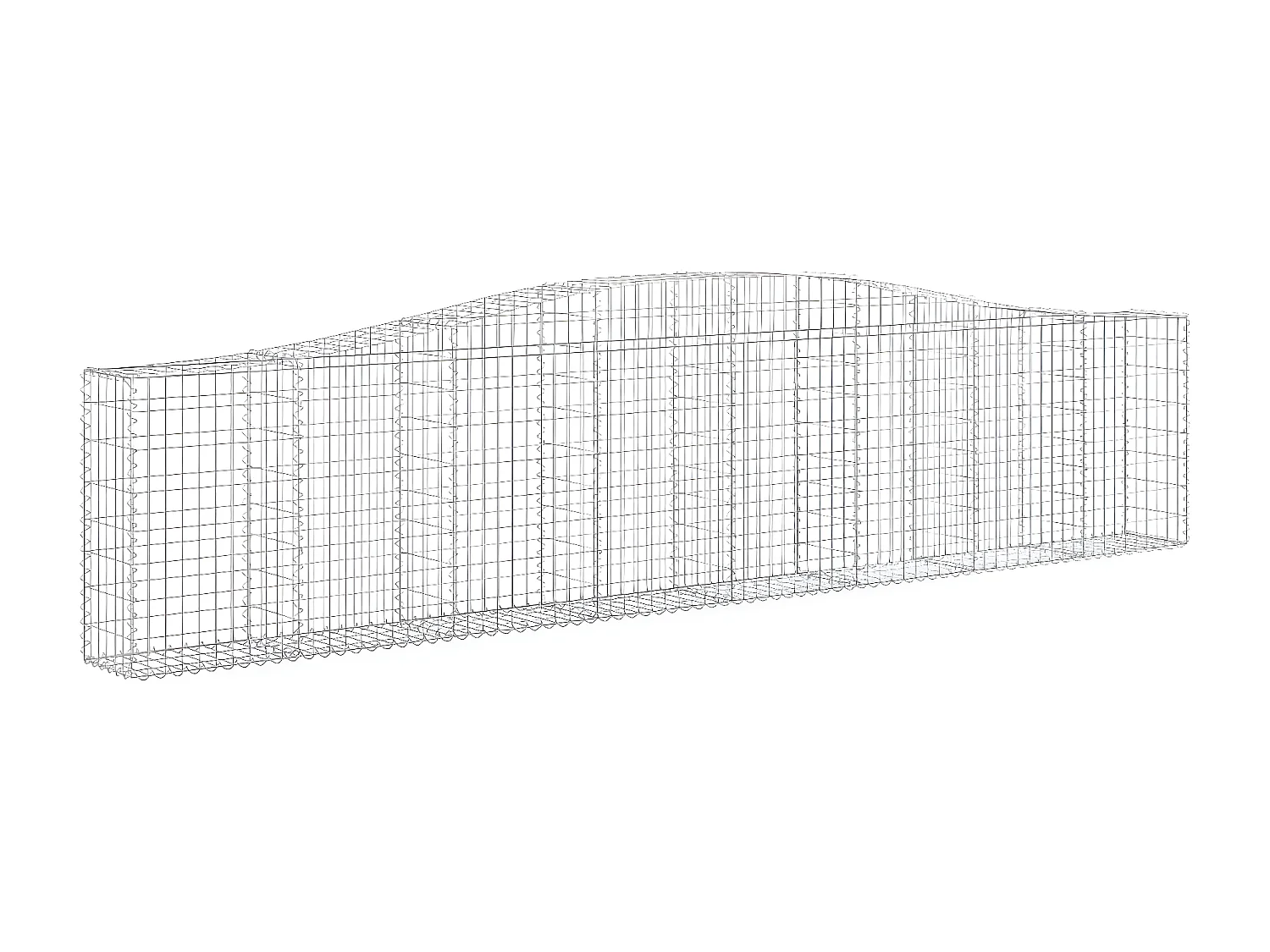Panier de gabions arqué 400x30x80/100 cm Fer galvanisé