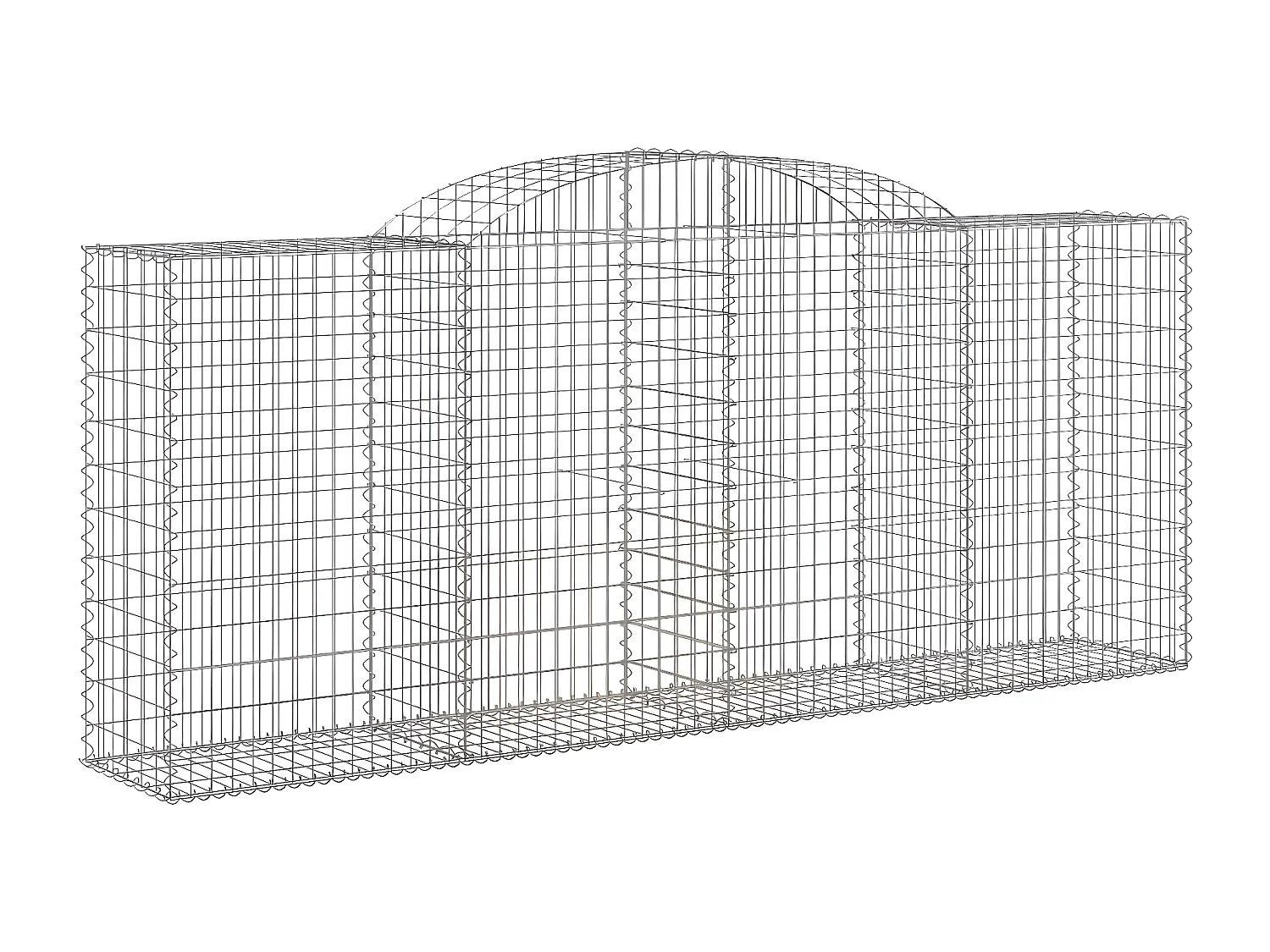 Paniers à gabions arqués 30 pièces 300x50x120/140 cm fer galvanisé